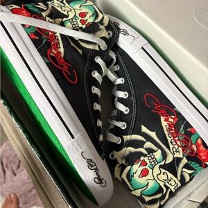 Ed Hardy Black and Red Athletic Shorts